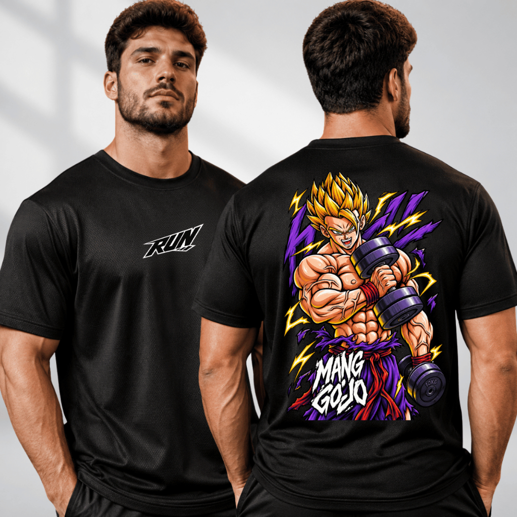 Camiseta Masculina Dry Fit Esportiva Gohan Academia Musculação Treino Crossfit Casual Dia a Dia