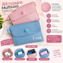 kit 10 Nécessaire multiuso personalizada/porta documentos/lembrancinhas