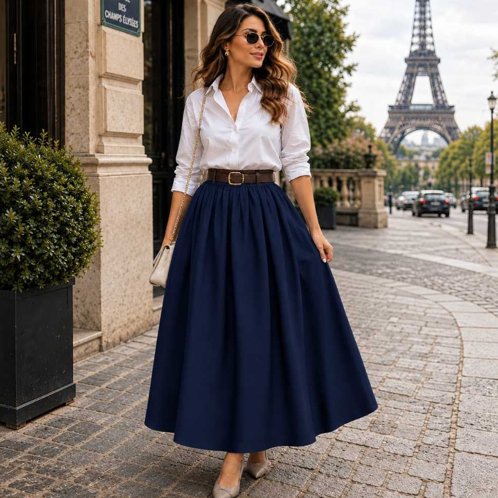 Saia Gode Elegante Varias Cores Saia Rodada Saia Tendencia Moderna com Elástico no cos Caimento Perfeito Tecido Premium