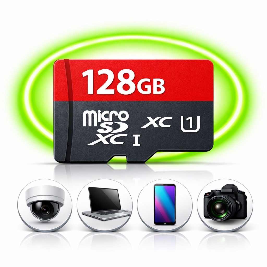 Cartão De Memória 128 Gb Micro Sd Classe 10 Ultra 100mb/s, Para Drones, Celulares, Câmeras Wi-fi, Com Adaptador Sd