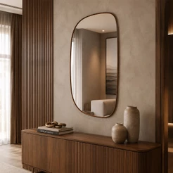 Espelho Orgânico Decorativo 53X110 Grande Moderno Sala Quarto Banheiro - Modelo Ágata