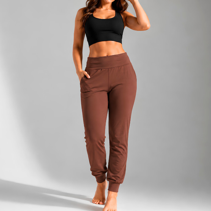 Calça Jogger Viscose Premium Feminino Casual Toque Macio Esporte Lazer Yoga