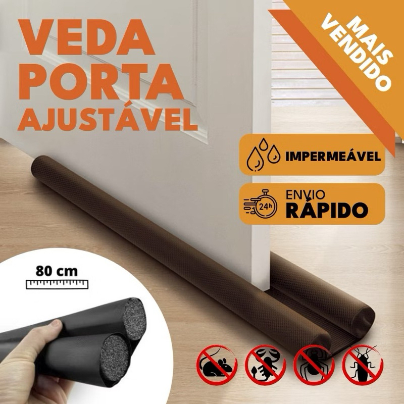 Veda Porta Ajustável Impermeável 80cm – ESCOLHA 1, 2 OU 3 UNIDADES
