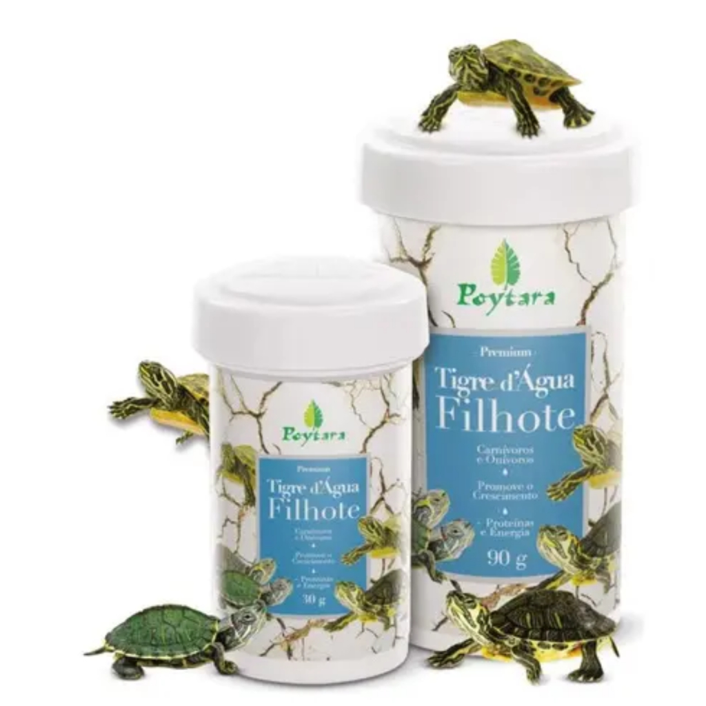 Ração Tigre D'água 90g Poytara Alimento Para Tartaruga Filhote original