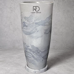 Vaso para Plantas Coluna Cone Ibiza Luxo Marmorizado 62x31 cm Leve e Resistente