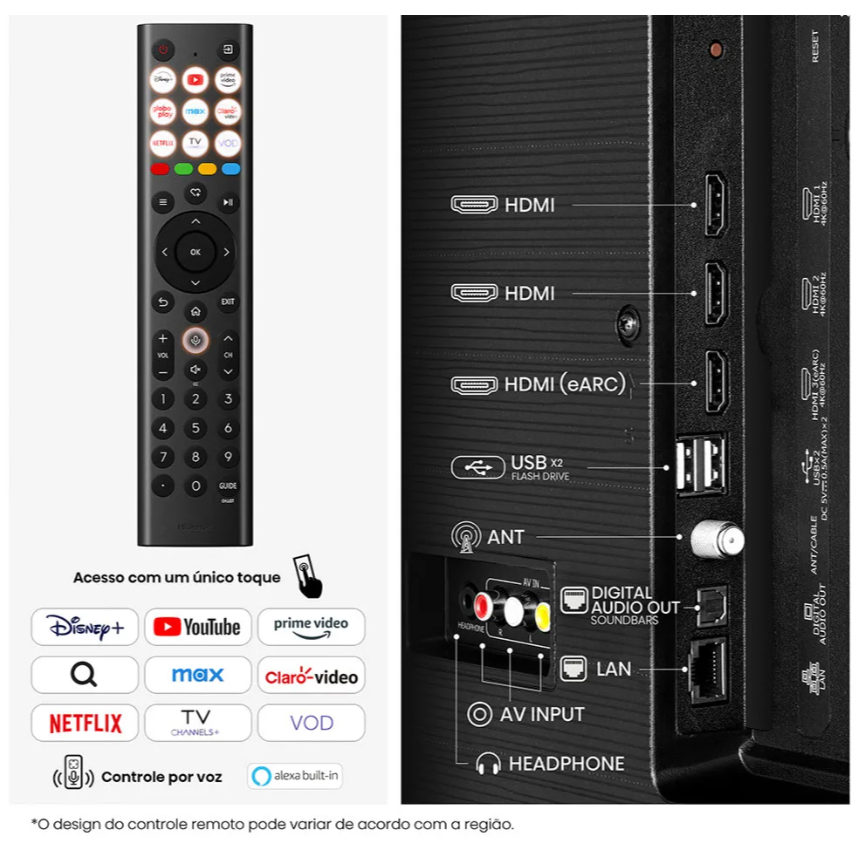 Smart TV Hisense 75" QLED 4K UHD HDR10+ 60Hz — 75Q6QVV — imagem 2 de 2