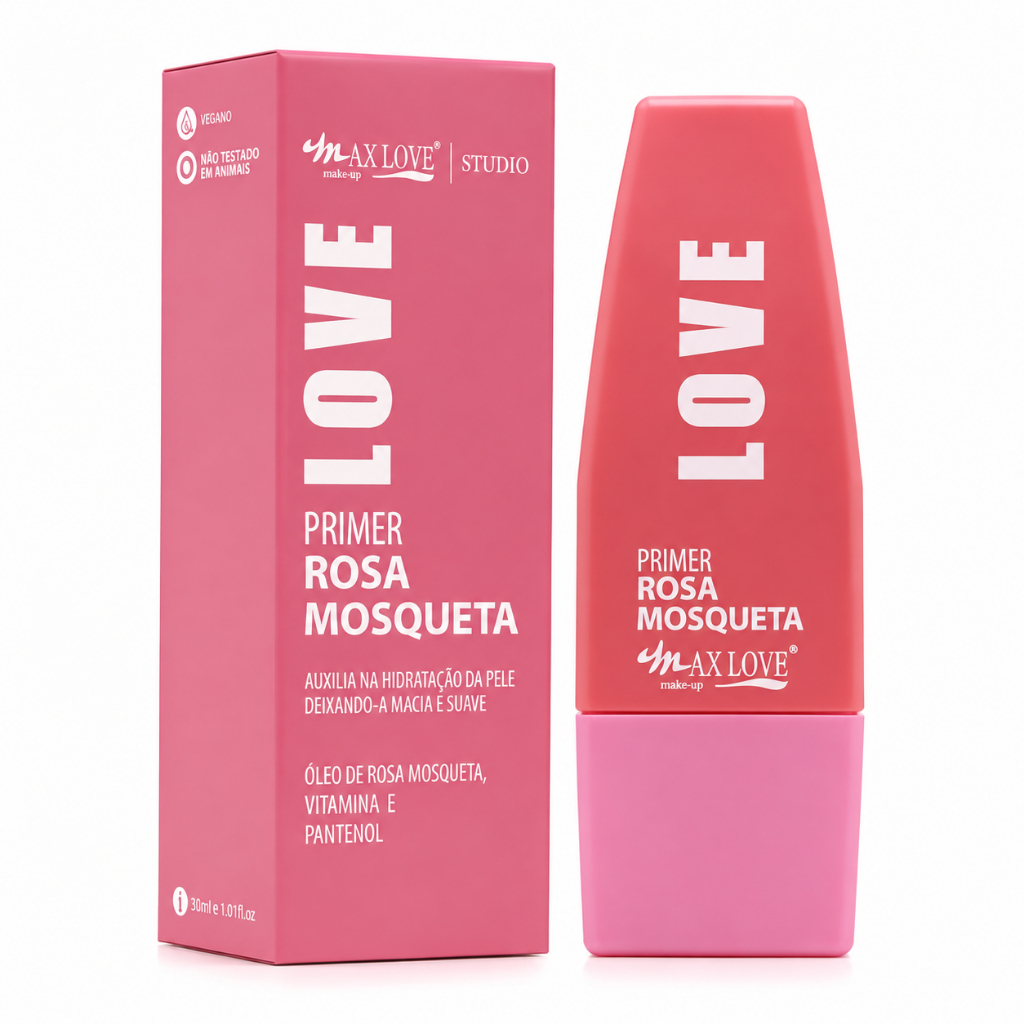 Primer Facial Rosa Mosqueta Max Love Hidratante Vitamina E | 1 e 2 unidades