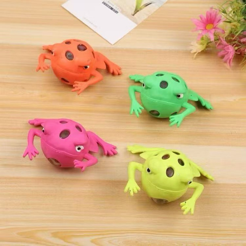 Kit com 12 Bolinhas Anti Stress Sapo Viral Relaxante Espremer Squish Lembrancinha