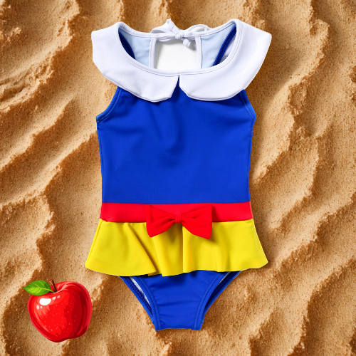 Maiô Infantil Proteção UV com Saia Moda Praia Piscina Verão Princesas