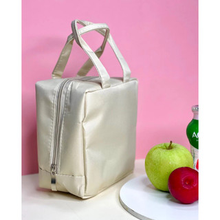 Bolsa térmica termica marmita trabalho academia faculdade lancheira fitness em poliéster platina de 3L 17cmx17cmx11cm