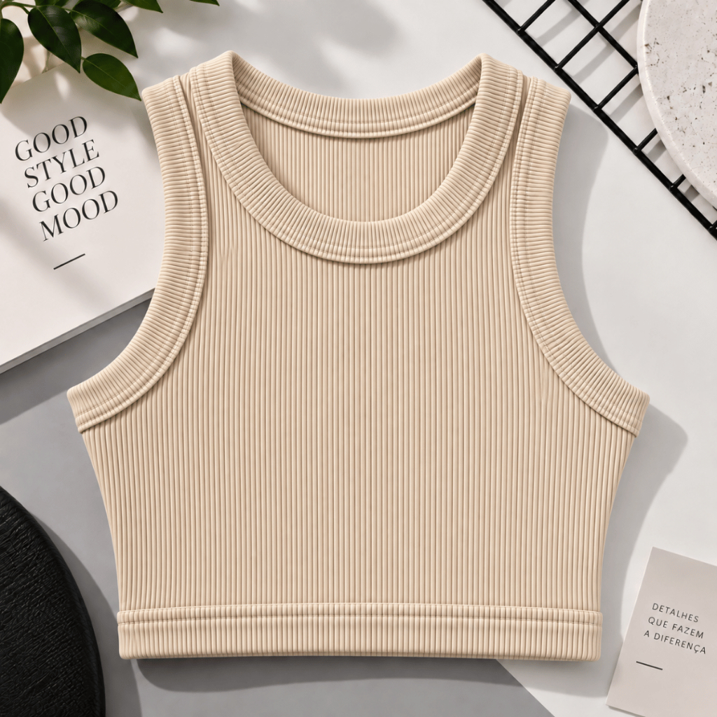 Cropped Regata Feminino Canelado Tamanho Único 36 ao 42 Blusinha Básica Justinha Academia Fitness