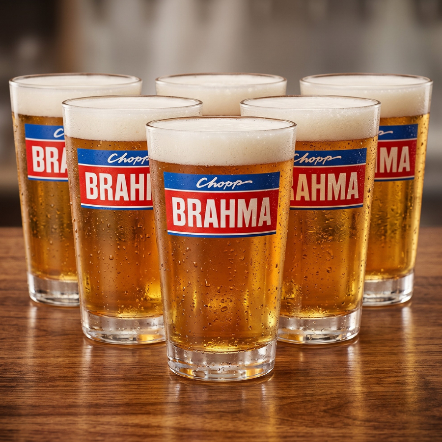 Copo de Vidro Brahma Para Chopp 350ml 6 peças - Ruvolo