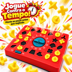 Jogo Contra o Tempo Relógio 60 Segundos Blocos de Montar 26 Peças Jogos Infantil