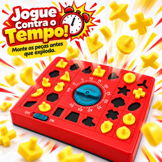 Jogo Contra o Tempo Relógio 60 Segundos Blocos de Montar 26 Peças Jogos Infantil