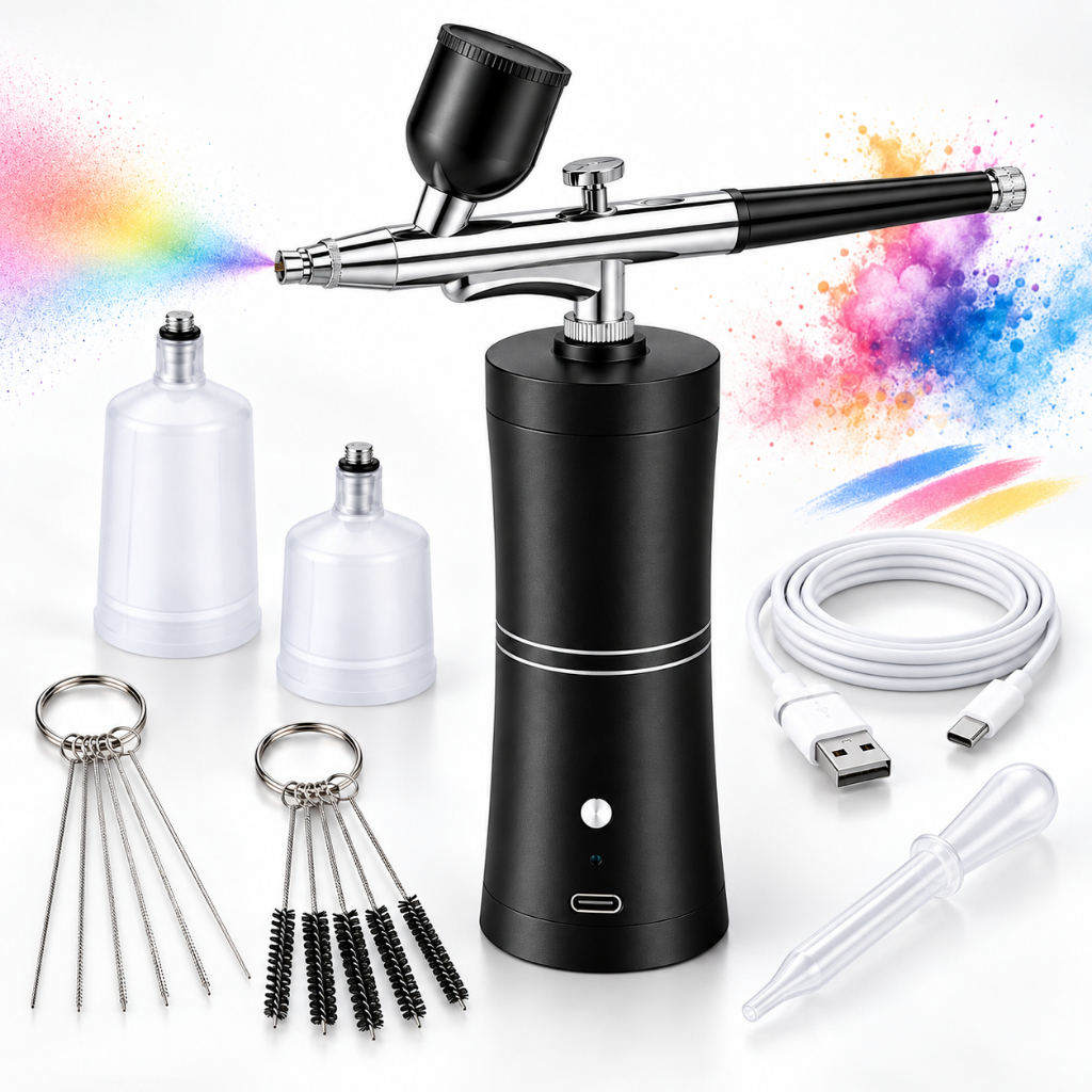 Kit Aerógrafo Recarregável Mini Compressor Sem Fio Portátil Conjunto de aerógrafo recarregável mini