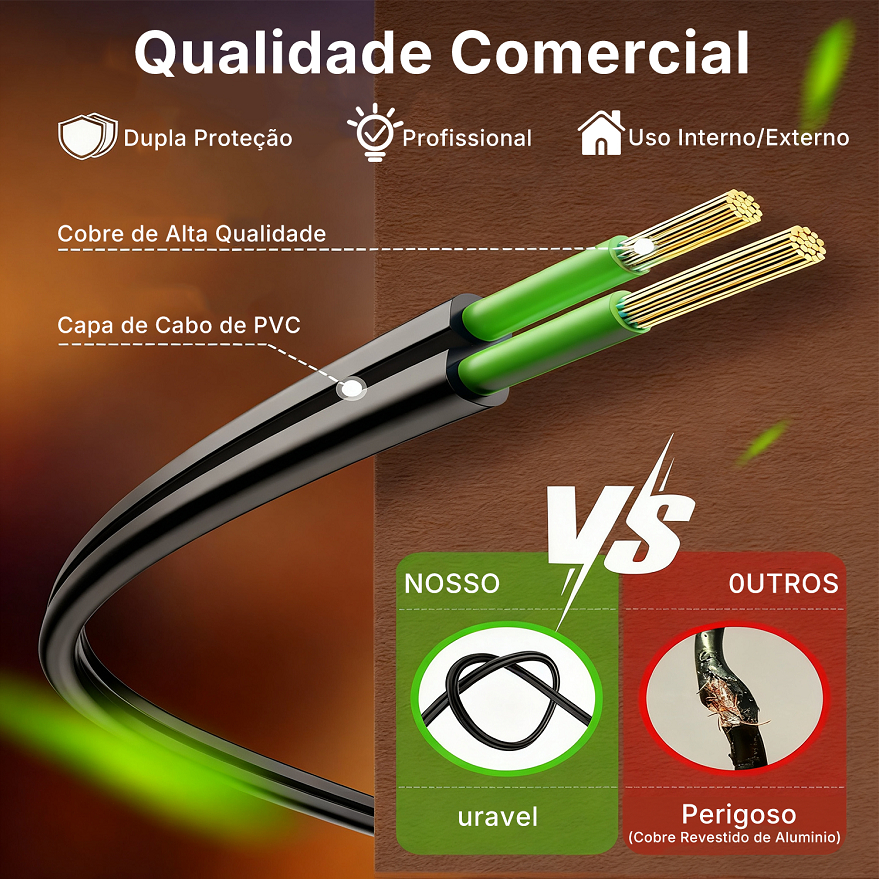 Cordão de Luz LED 50m Pisca Pisca 50 Lâmpadas 8 Modos Externo À Prova d'Água IP45 Jardim Varanda Festa Natal — imagem 2 de 2