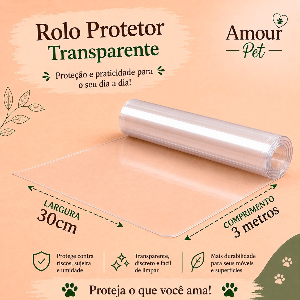 Kit 2 Protetor Sofá Anti Gatos Adesivo Transparente 3 Metros — imagem 2 de 2