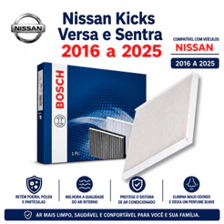 Filtro Ar Condicionado Nissan Kicks Versa Sentra 2016 a 2025 + Higienizador