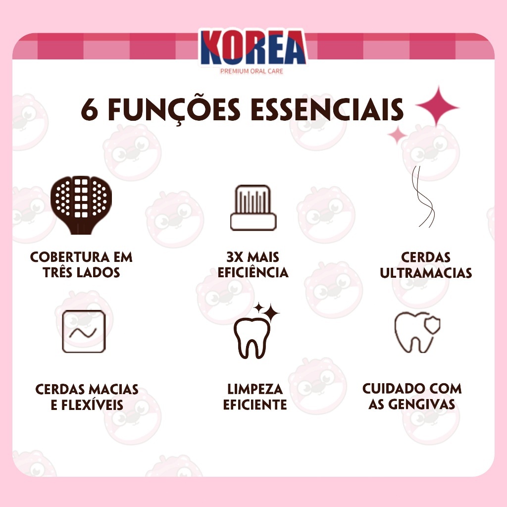 Dr.Baek Escova Dental 3 Lados, Cerdas Ultramacias, Raspador de Língua,Limpeza Envolvente — imagem 2 de 2