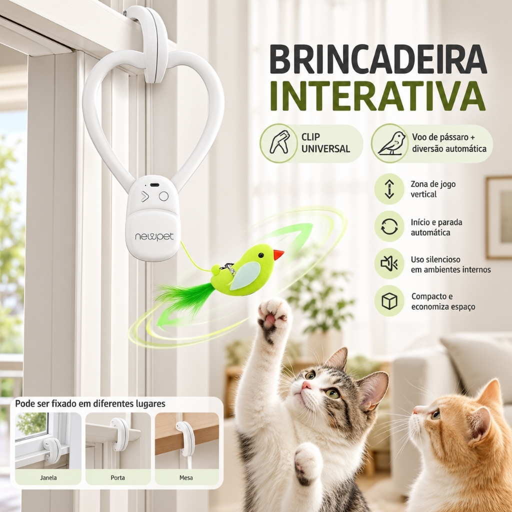 Newpet Automático Brinquedo Gato Suspenso Pendurar Na Porta Elástico Interativo Pena Sino Exercício Divertido