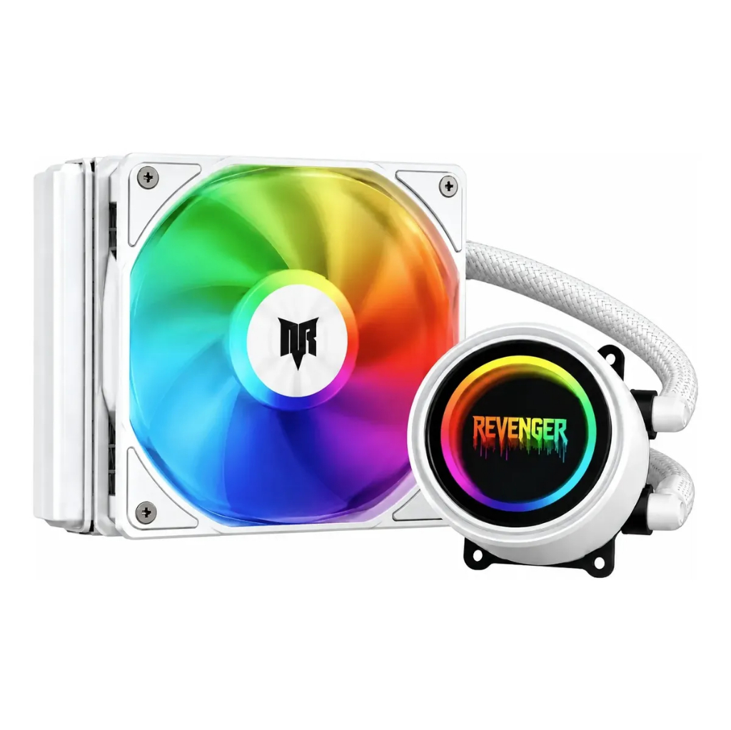 Water Cooler Revenger ARGB Branco 120/240/360mm RGB para CPU Intel AMD Gamer Alto Desempenho