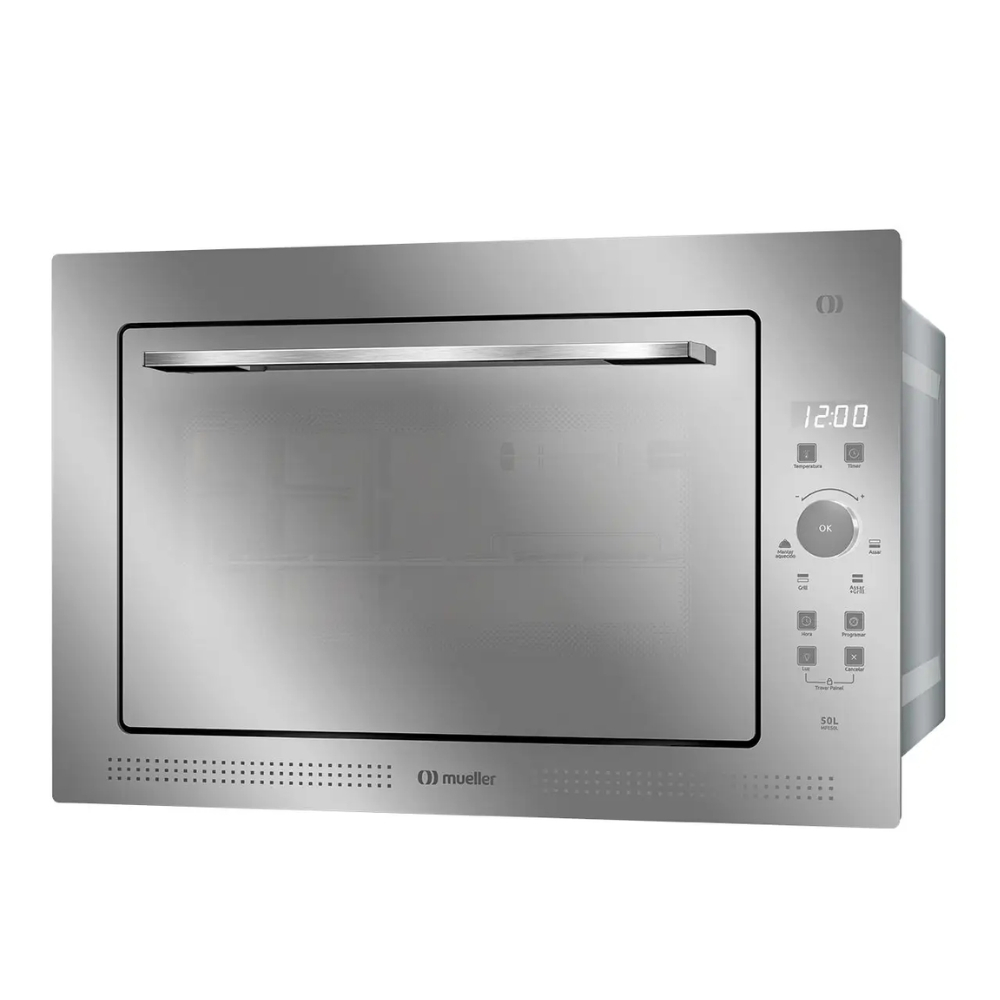 Forno Elétrico De Embutir Mueller Digital 50L Inox Espelhado Com Grill, Timer 120 Min e 1800W MFE50L