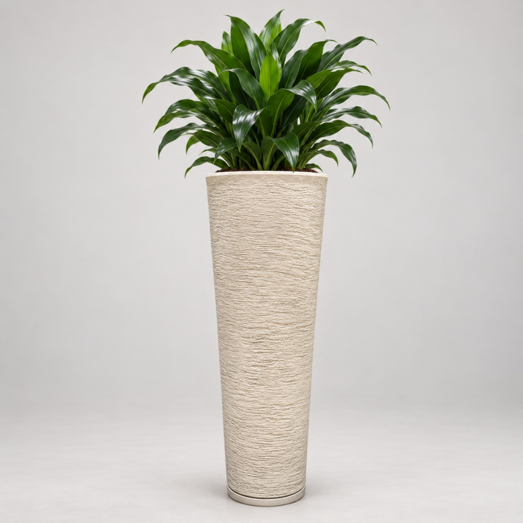 Vasos de polietileno para plantas decorativo Coluna Texturada Ibiza