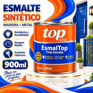 Tinta Esmalte Sintético Brilhante 900mL – Base Solvente, Alta Cobertura e Proteção - Meta…