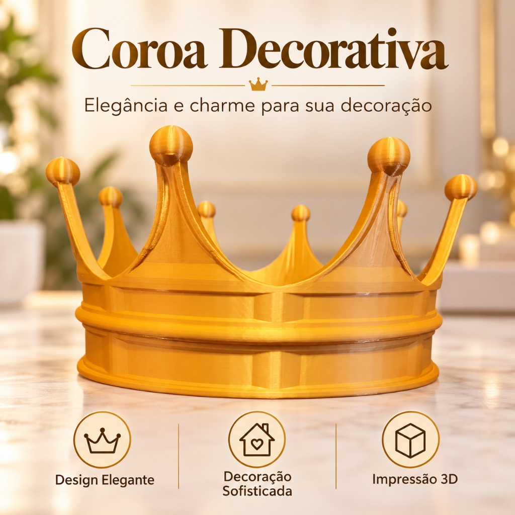 Coroa Decorativa para Estantes e Prateleiras – Decoração