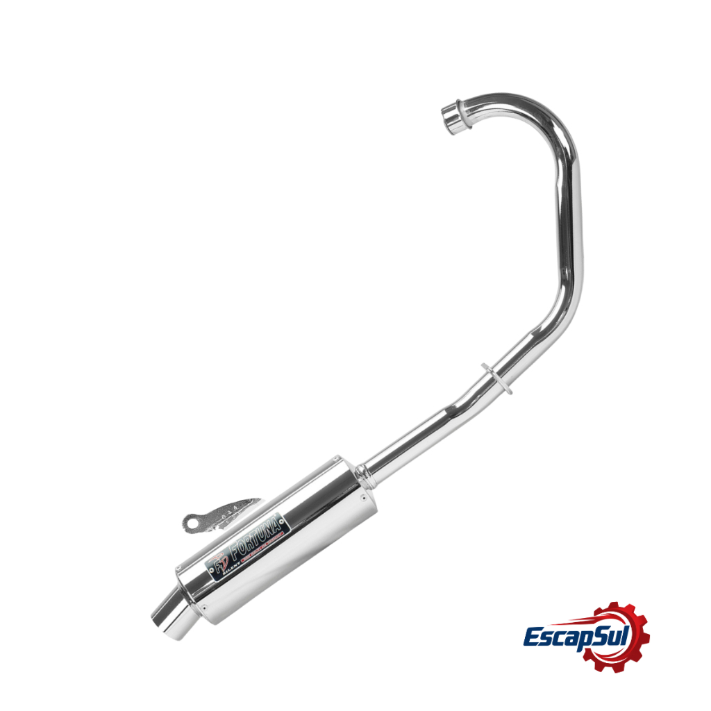 Escapamento Titan 150 2009/2013 Esd Mini Turbo Cromado Curva Cromada