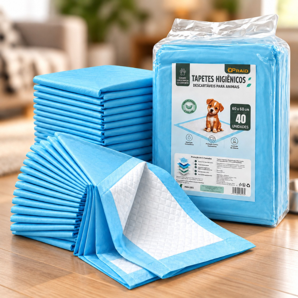 Tapete Higiênico Para Pet 60x60cm Cães Gatos Fraldas Descartável