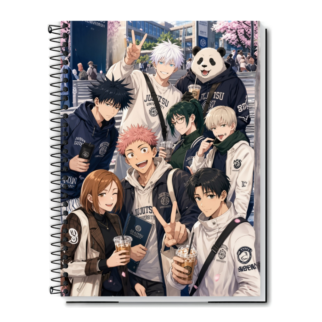 Caderno Anime Jujutsu Kaisen Gege | Diversos Modelos | Capa Dura & Espiral | Universitário 1,10,15 e 20 Matérias