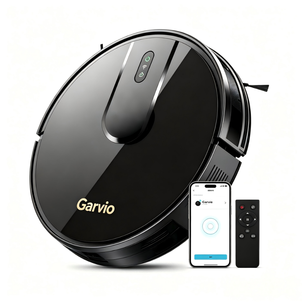 Robô Aspirador Inteligente 2 em 1 6500Pa, Aspira e Passa Pano, WiFi App, Alexa Google, Auto Recarga, Sensor Anticolisão