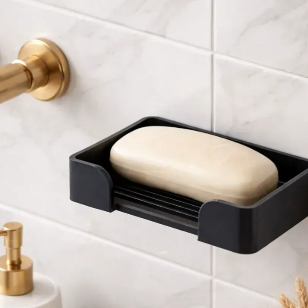 Suporte para Sabonete De Parede vazado drenagem para banheiro box pia lavabo cozinha lavandeira Sem Furo