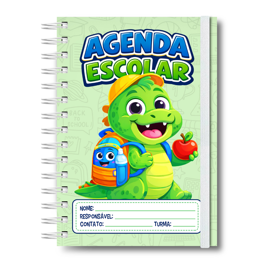 Agenda Dinossauro Infantil Planner Escolar Aula Kids Creche Escola Crianças