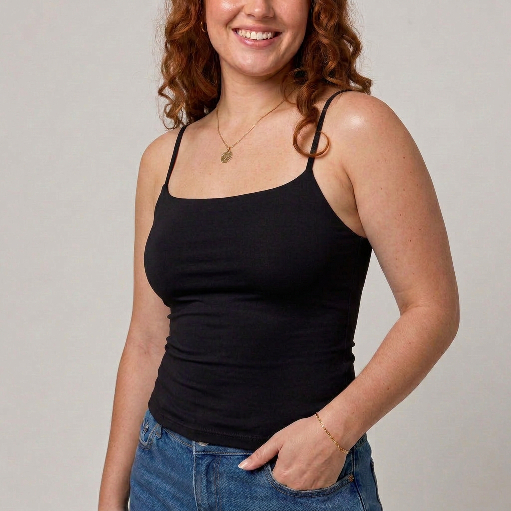 Blusa Feminina Alcinha Poliamida Regata Básica Lisa Confortável com Elasticidade