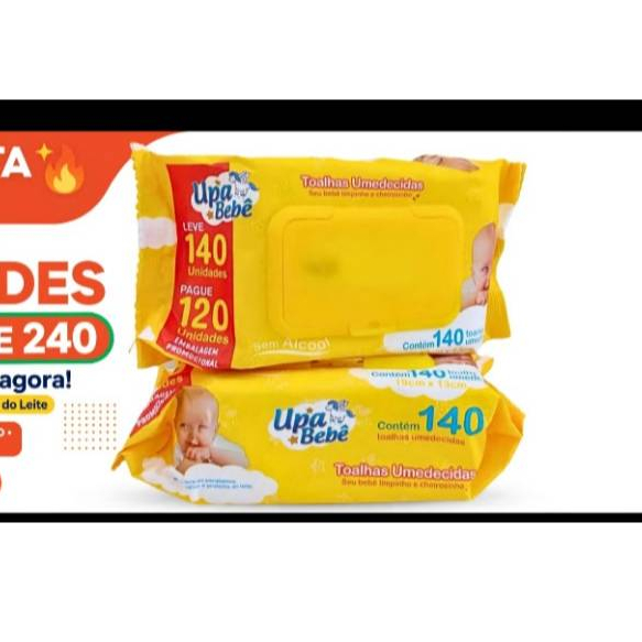 KIT  280 LENÇO UMIDECIDO  - 2 PACOTES - UPA BEBE PROMOÇÃO