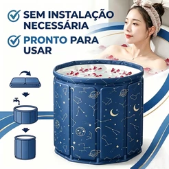 Banheira Dobrável SPA Adulto Portátil 70cm 254 Litros Ofurô Reforçado com Drenagem Rápida