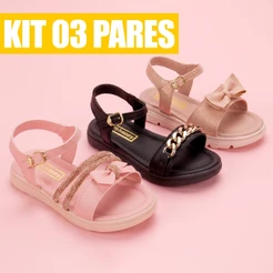 Kit 3 Sandalia Infantil Menina Sandalia infantil Feminina