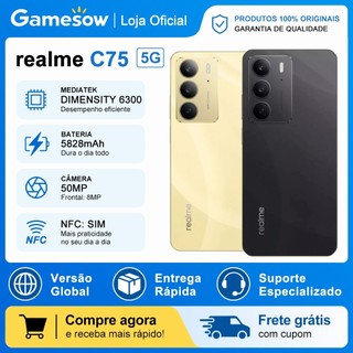 Realme C75 5G Versão Global 256GB + 8GB RAM, Processador Dimensity 6300, Câmera 50MP