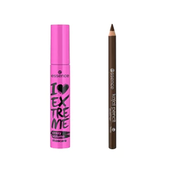 KIT Máscara de Cílios I Love Extreme + Lápis de Olho Kajal marrom essence