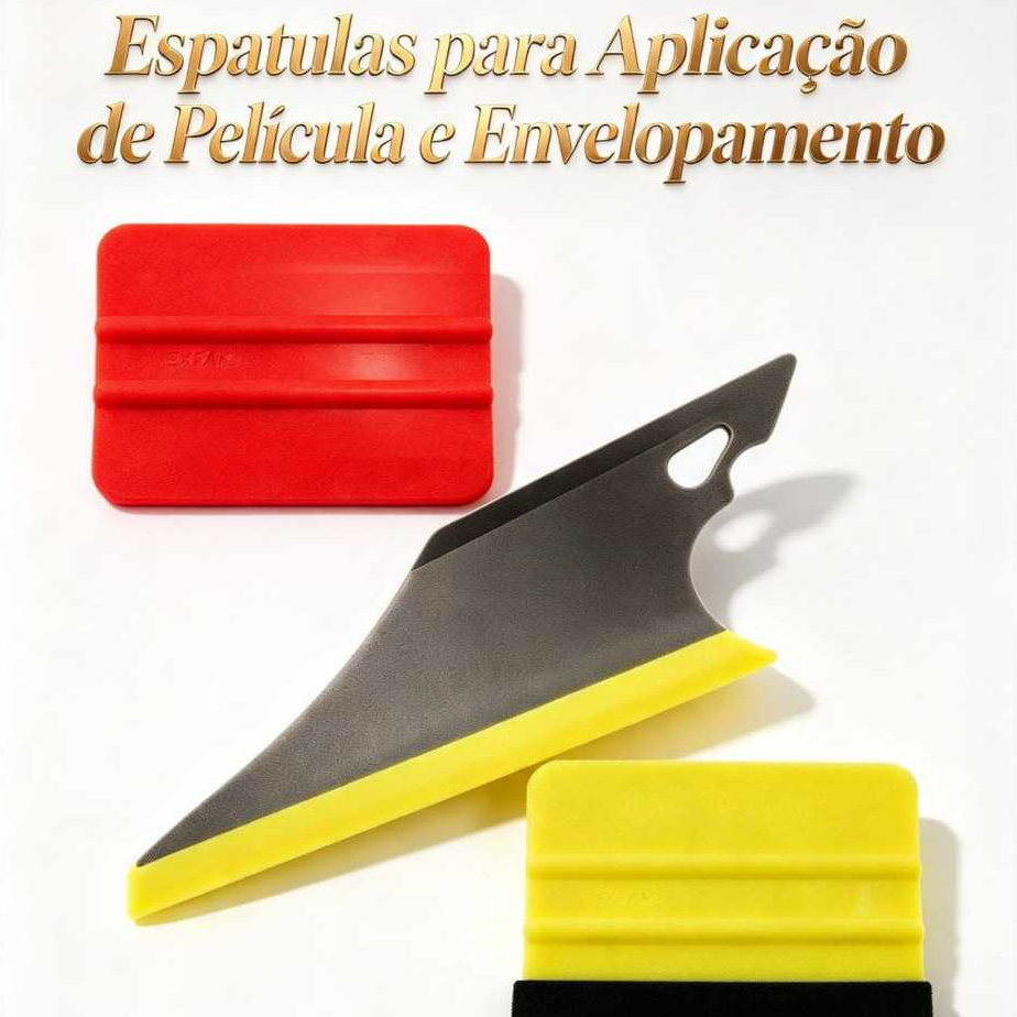 Espátulas para Instalar Insulfilm, Envelopar vinil e Película — Alisa e Aplica Sem Bolhas esp com feltro kit
