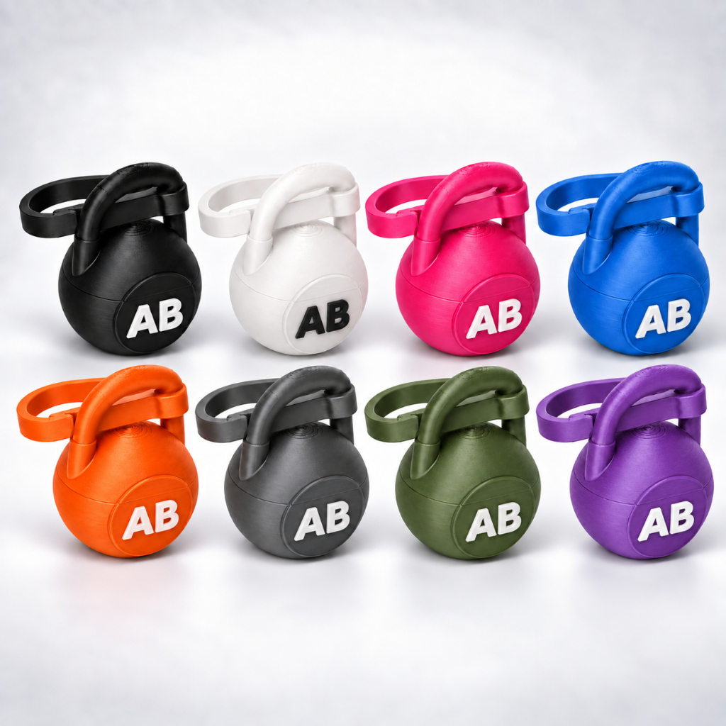 Chaveiro Mini Kettlebell Personalizado com Iniciais ou Logo Porta-Anel com Mosquetão