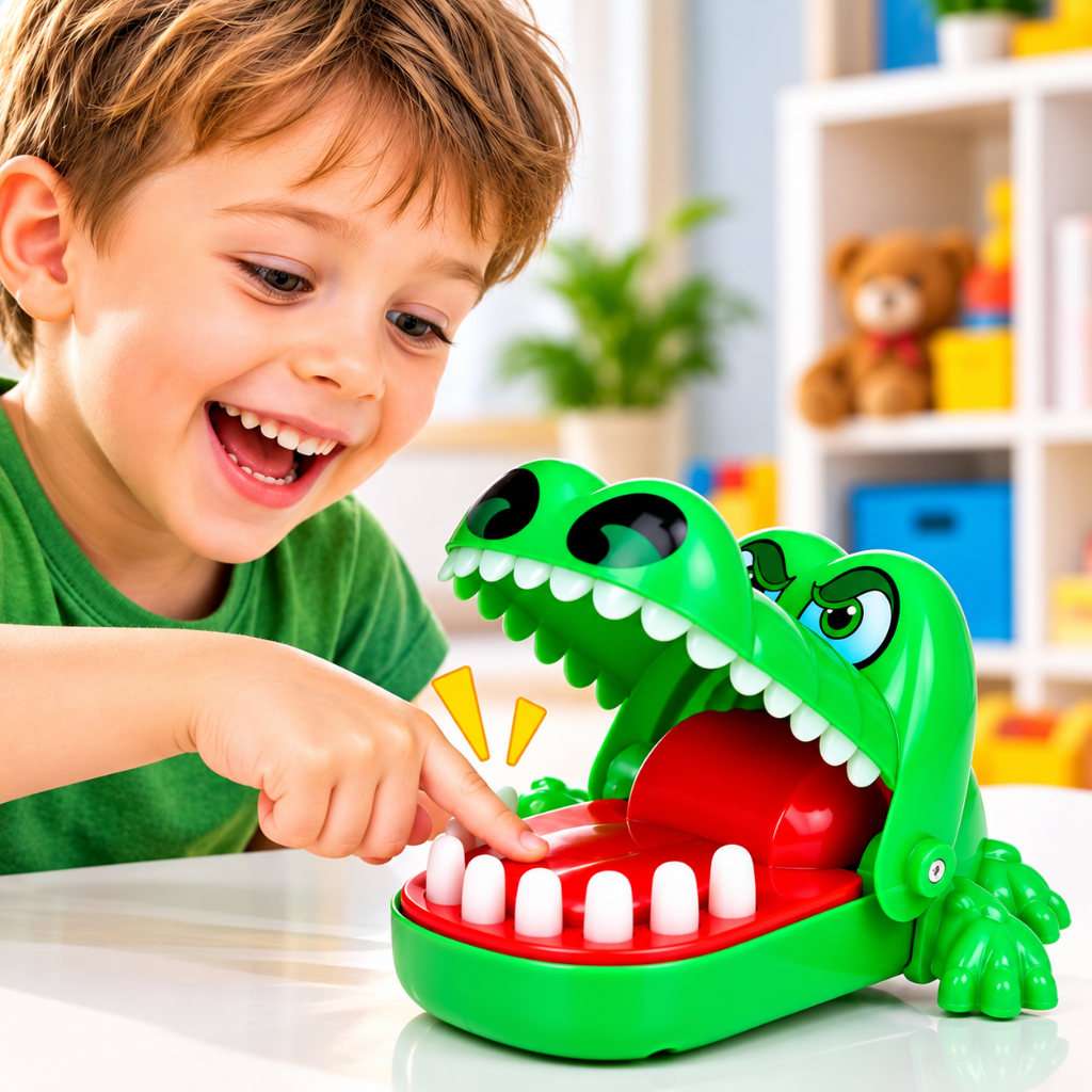 Crocodilo Morde Dedo Diversão Família Envio Imediato