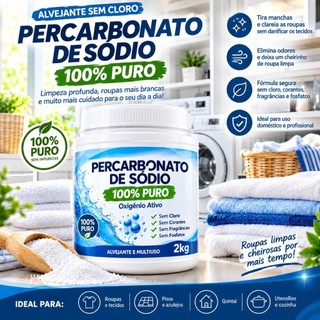 PERCARBONATO de sódio 100% PURO Roupas e Limpeza 500g/1kg/2kg OXIGÊNIO ATIVO