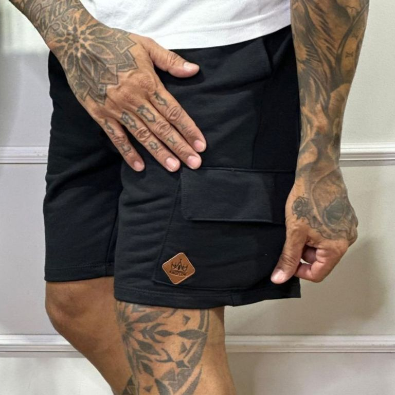 Bermuda Moletom Cargo Masculina Moletinho Moda Streetwear