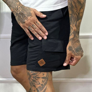 Bermuda Moletom Cargo Masculina Moletinho Moda Streetwear
