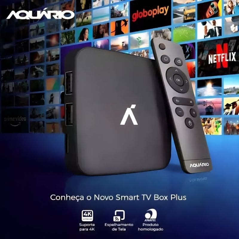 Smart Box TV Aquário STV-3000 Plus 4K Android 11 Wi-Fi HDMI Original Anatel