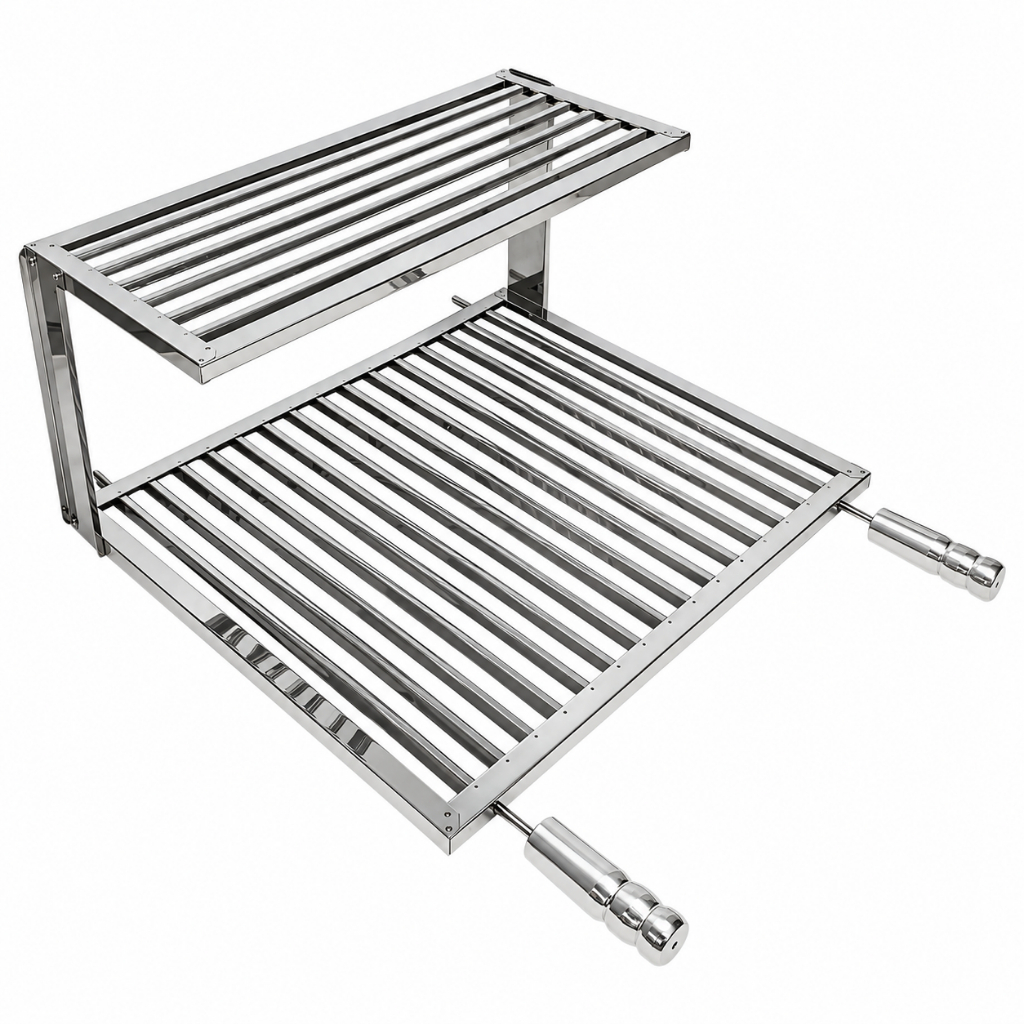 Grelha Uruguaia Parrilla Inox Para Churrasco Com Grelha Descanso Auxiliar Resistente Premium