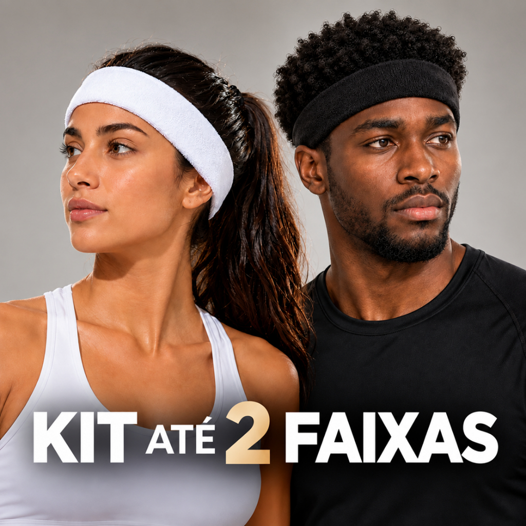 2 Headband Testeira Faixa de Testa Cabelo Elástica Unissex Esportiva Tennis Academia